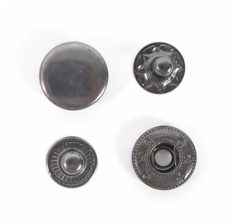 ALL in ONE Copper Press Studs Snap Fasteners Poppers Sewing Clothing Snaps Button (Gunmetal 10MM) - Image 2